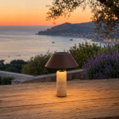 copy of TERRA stone cylinder GM solar lamp Les Jardins du Sud