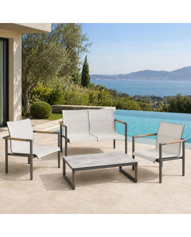 BASTINGAGE anthracite garden lounge set Les Jardins
