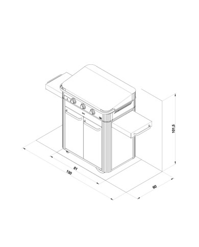 ENOSIGN 80 stainless steel gas plancha combo on trolley ENO