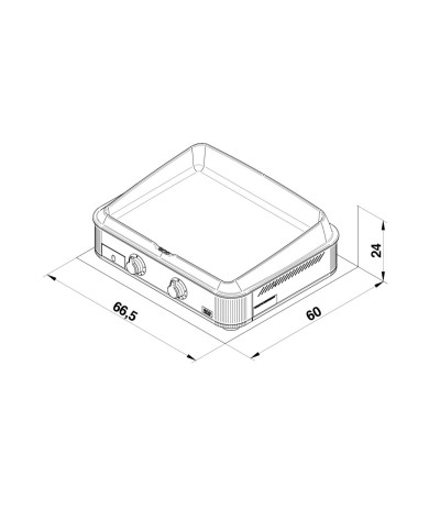 Plancha gaz ENOSIGN 65 inox ENO avec couvercle noir