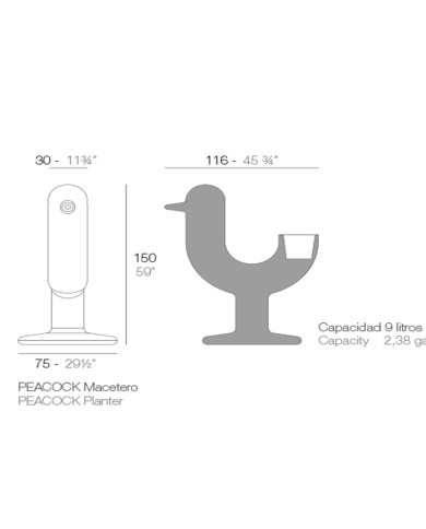 Pot PEACOCK VONDOM
